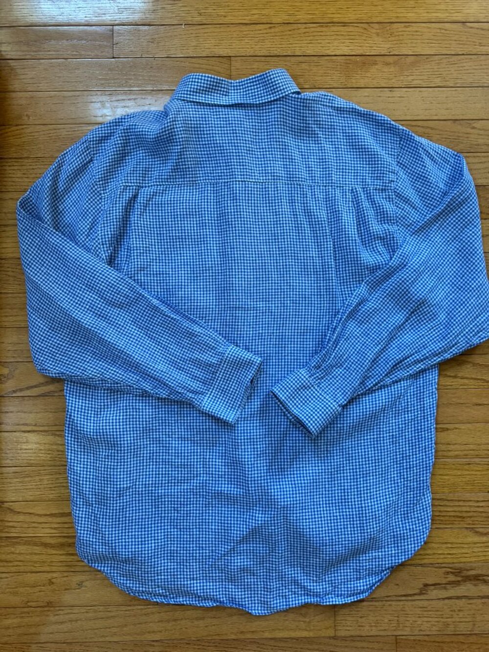 Blue White Linen Gingham Shirt XL NWT Classic Prep - Picture 3 of 9